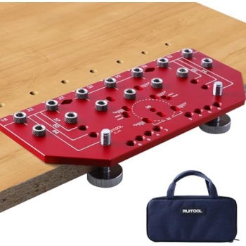 RUITOOL Shelf Pin Jig and Hinge Jig Two-in-One, Self-contained Clamping Function