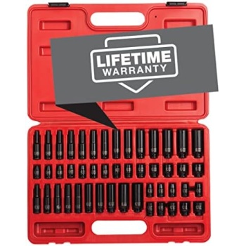 SUNEX TOOLS 1848, 1/4 Inch Drive Master Impact Socket Set, 48-Piece, SAE/Metric
