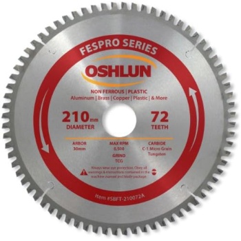 Oshlun SBFT-210072A 210mm 72 Tooth FesPro Non Ferrous TCG Saw Blade