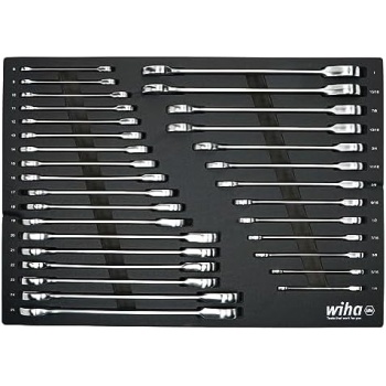Wiha 30392 31-Piece Ratcheting Wrench Set – SAE & Metric, 12-Point Box and Open